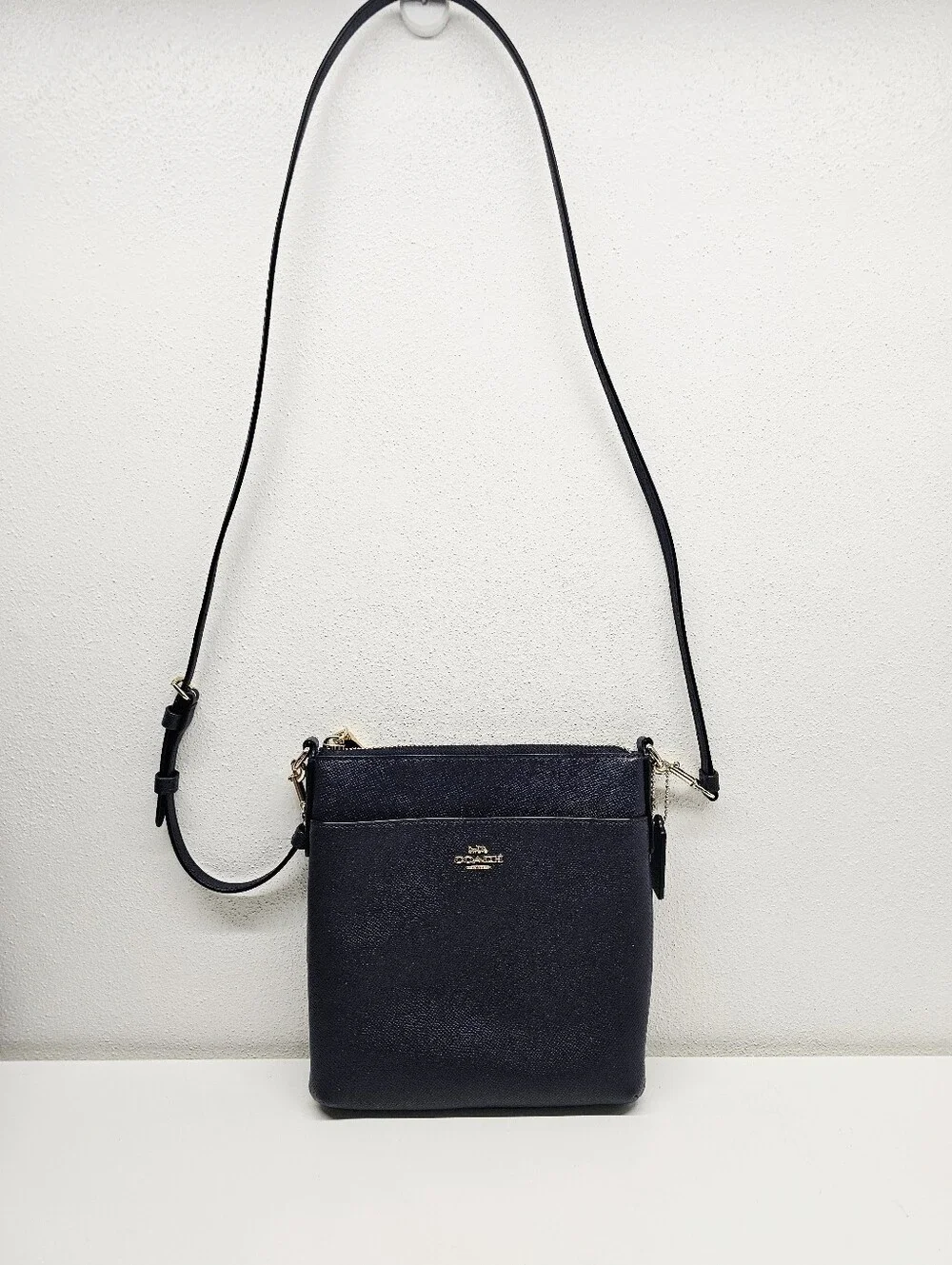 Coach Kitt Mesenger Crossbody Navy Blue Gold-Tone Hardware